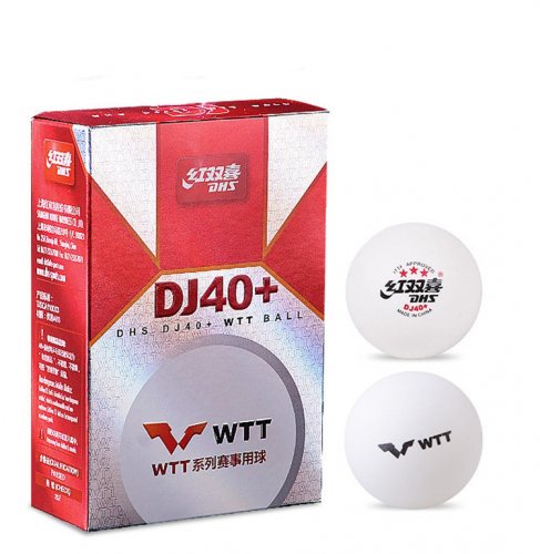 DHS DJ40+ 3 star WTT Table Tennis Balls (Pack of 6)